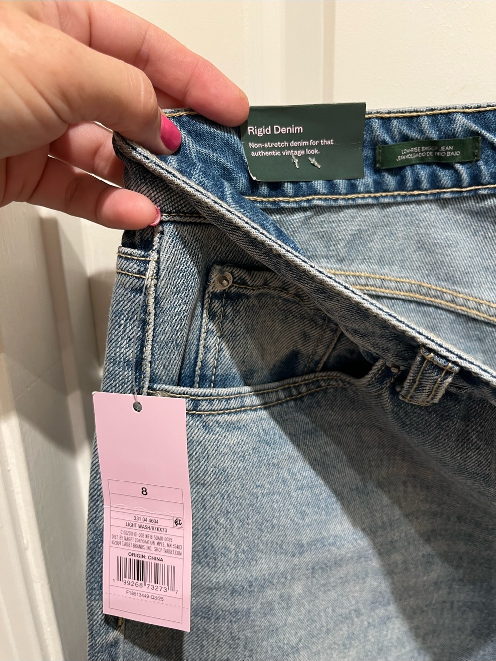 NWT Wild Fable Low-Rise Baggy Light Wash Jeans w/Bow Pocket, TWO Sizes - 8 & 10 - Picture 8 of 12
